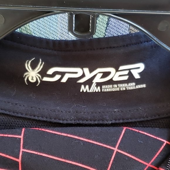 Spyder Tracker Webbed T- neck Tech 1/2 Zip Men’s Black Size Medium - Picture 4 of 7